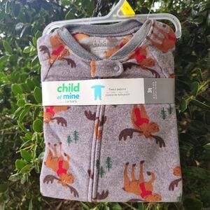 3T‎ NWT Child of Mine Gray Moose Pajama